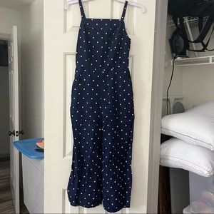 Old Navy Blue and White Polka Dot Jumpsuit